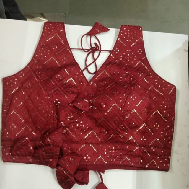 Red with golden accents Blouse