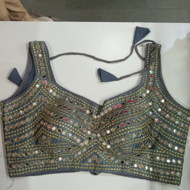 Gray and Gold Blouse