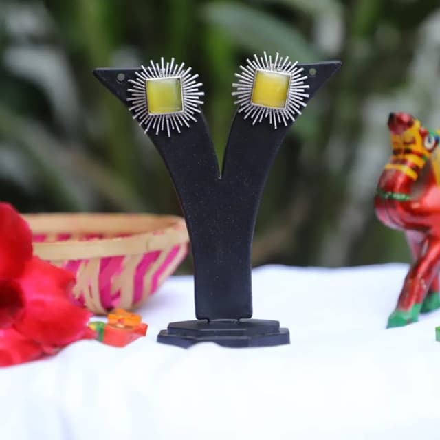 Earrings monalisha stone handmade 