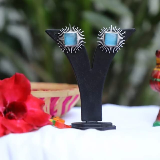 Earrings monalisha stone handmade 