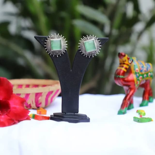 Earrings monalisha stone handmade 