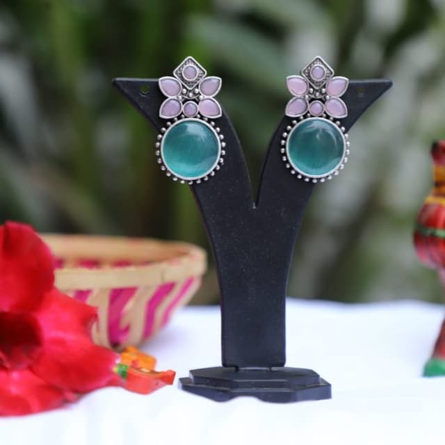 Earrings monalisha stone handmade 