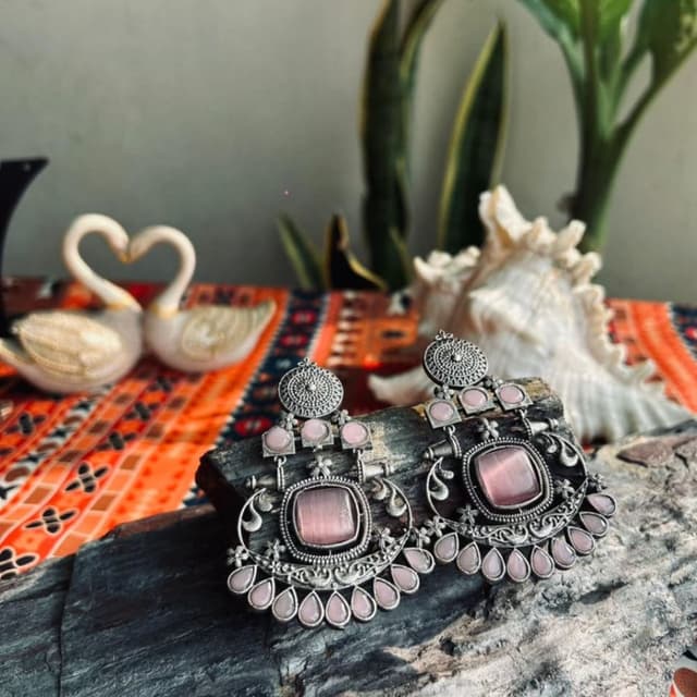 Earrings monalisha stone handmade 