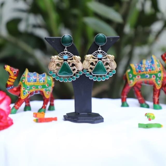 Earrings monalisha stone handmade 