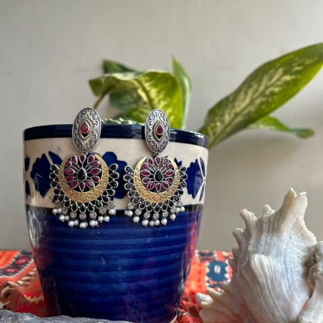 Earrings monalisha stone handmade 