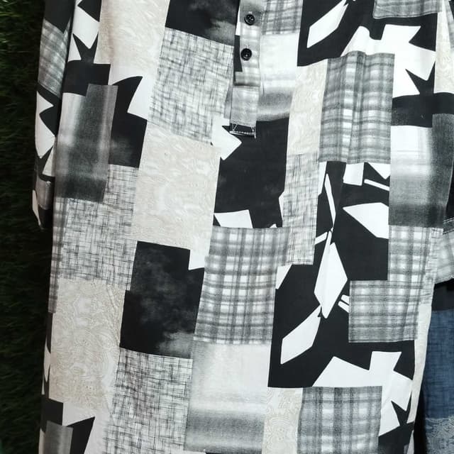 Black, White, Gray Shirt