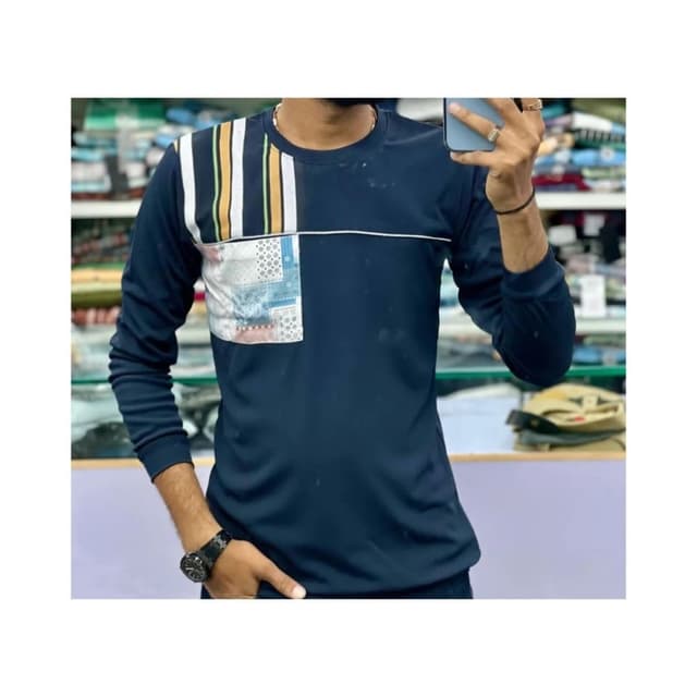 Navy blue, white, gold T-shirt