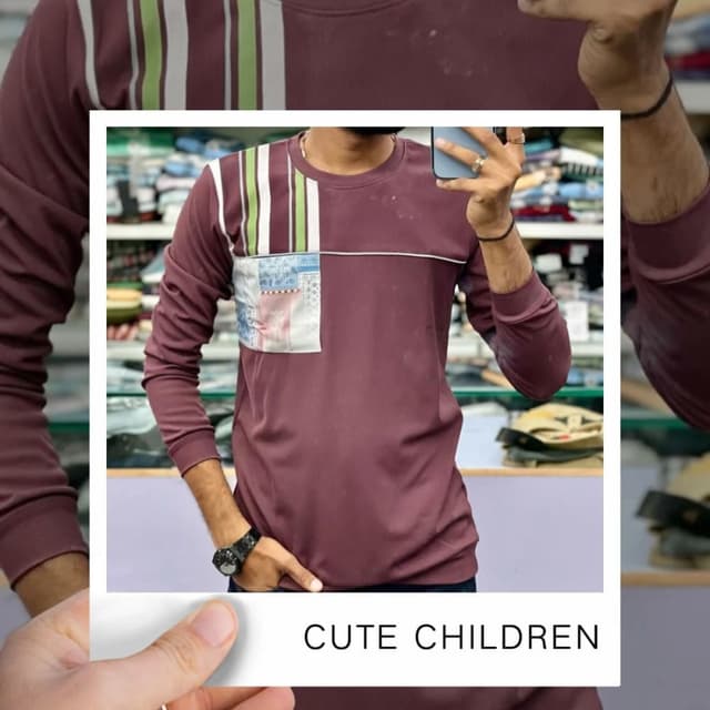 Maroon, White, Green, Blue T-shirt