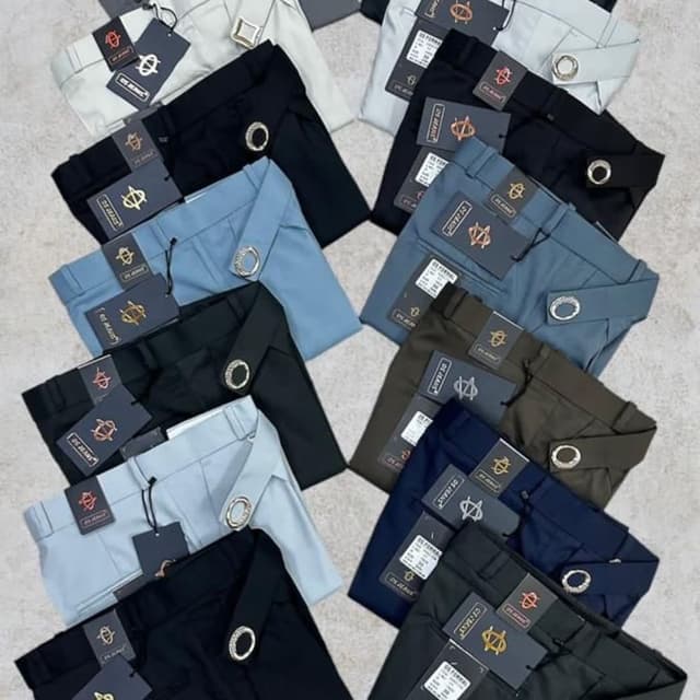 Black, Blue, Gray, Brown Trousers