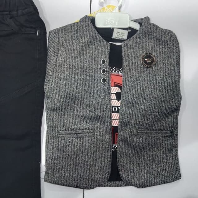 Black, Gray, Red Outfit
