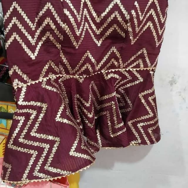 Maroon and Gold Peplum Top