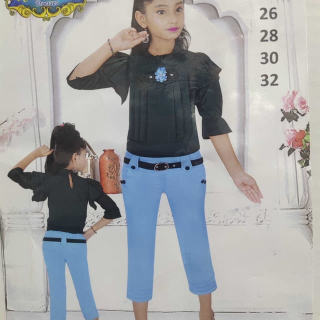 Black and light blue Top and Pants Set