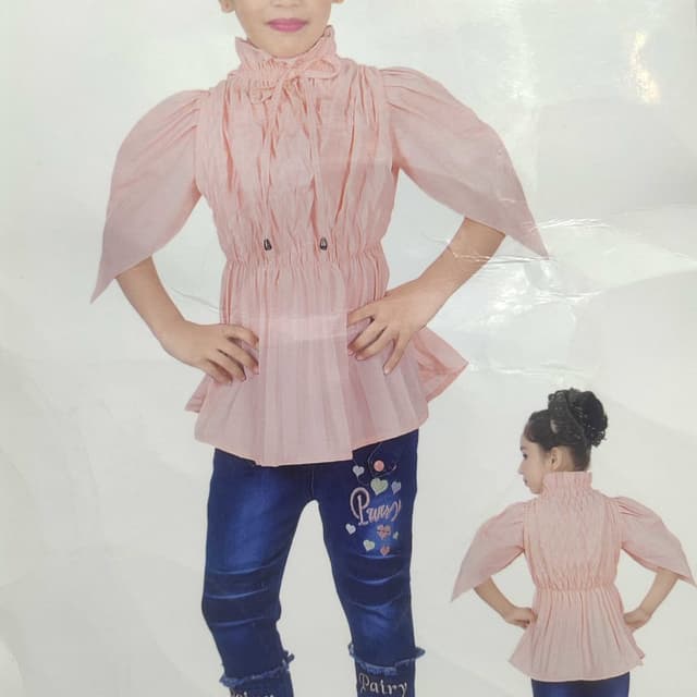 Pink, Blue Top and Jeans Set