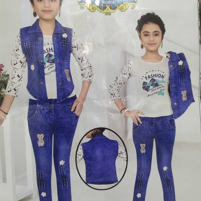 Blue, White Outfit