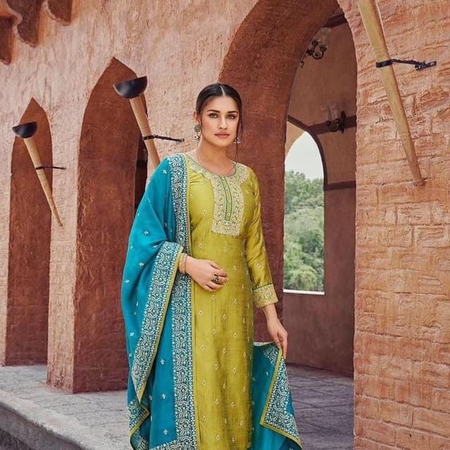 Rama green kurti set