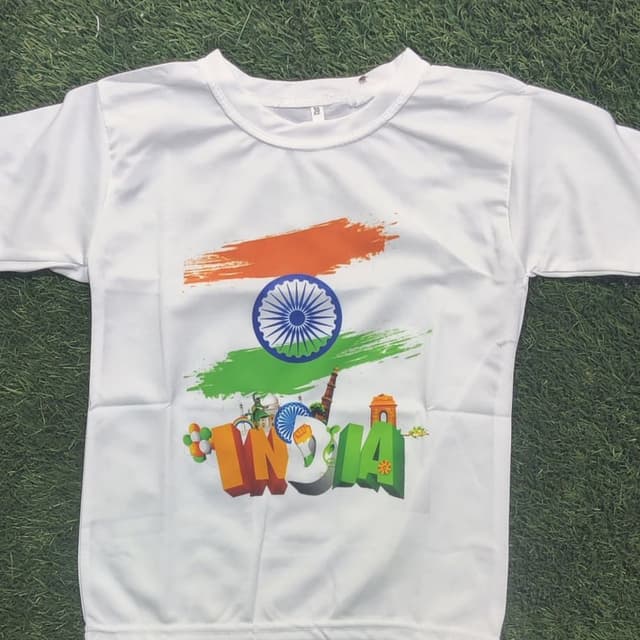 White, Orange, Green, Blue, Multicolor T-shirt