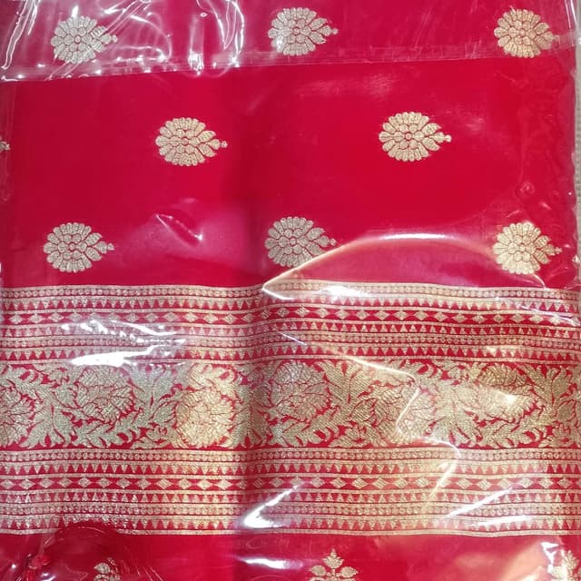 Navy Blue Red banarasi silk  Saree