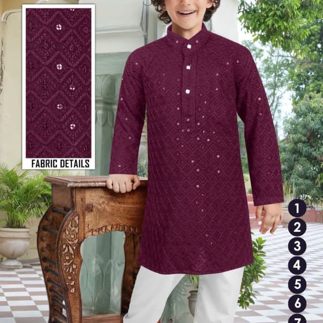 Maroon Kurta