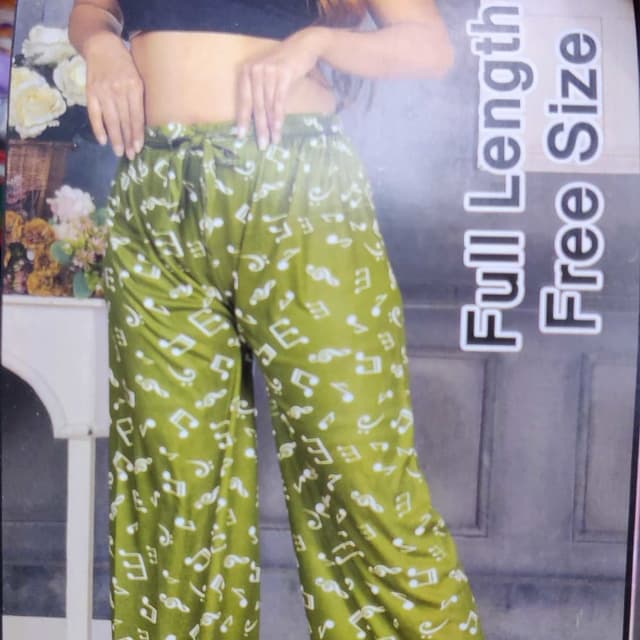 Olive green and white Palazzo Pants