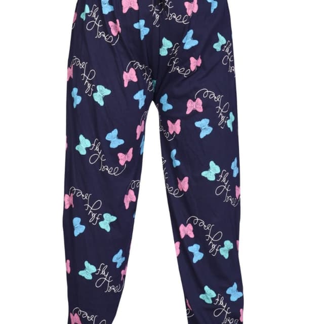 Navy blue, pink, light blue, white Pajama Pants