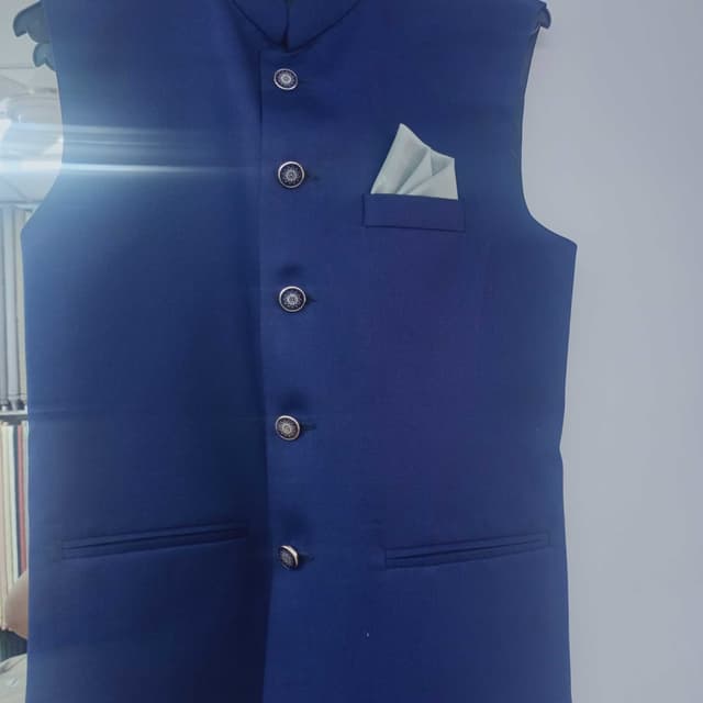 Blue, light green Waistcoat
