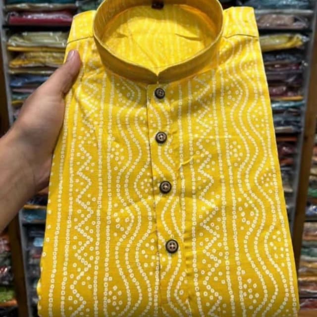 Yellow Bandhani Kurta