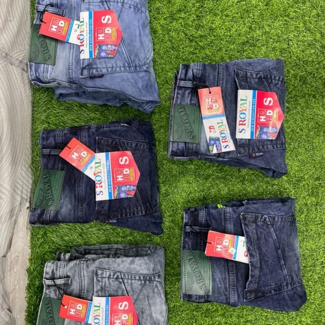 Various shades of blue and gray Jeans