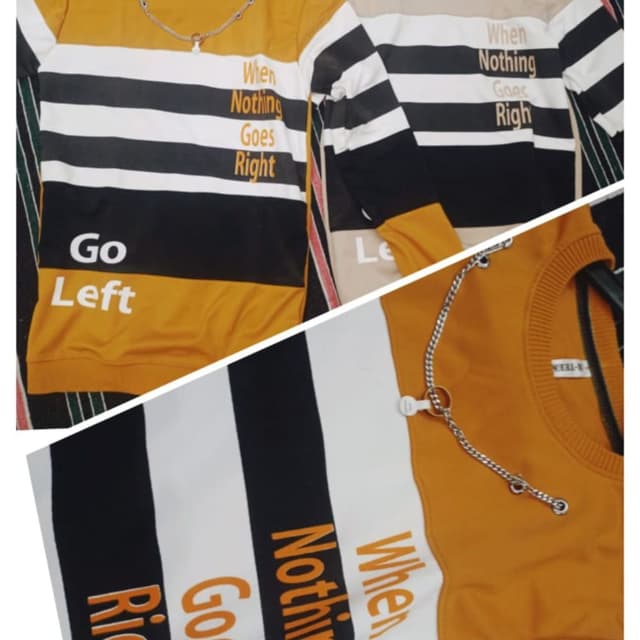 Mustard Yellow, Black, White Sweatshirt