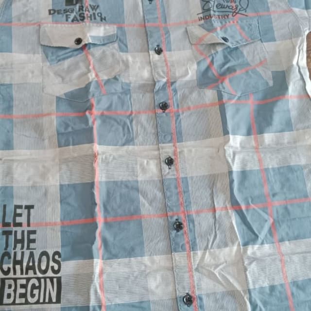 Blue, White, and Coral Shirt