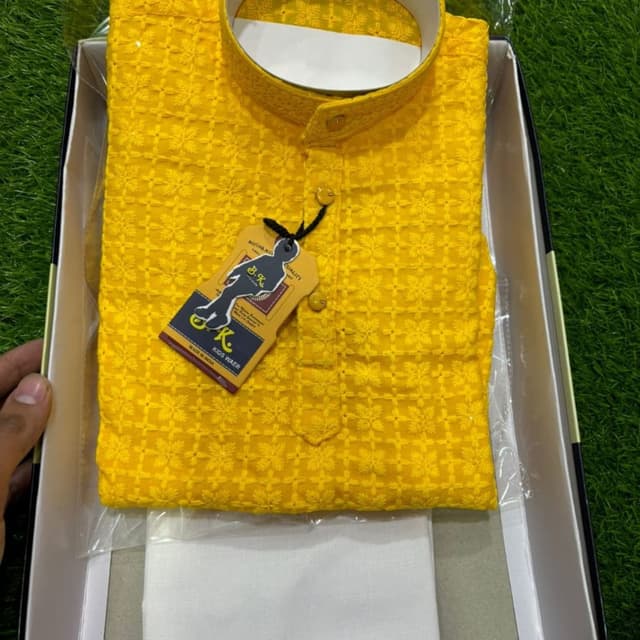 Yellow Kurta Heavy branded cotton 