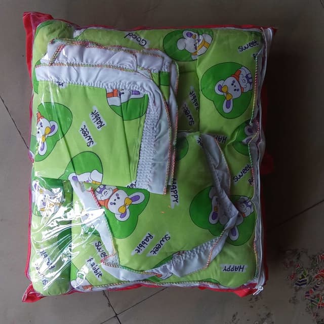 Green, White, Red Baby bedding set