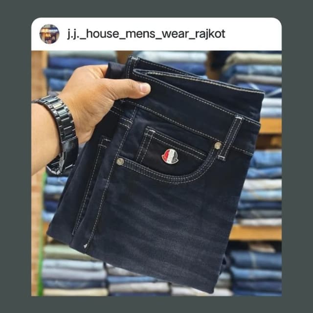 Dark Blue, White (Stitching) Jeans