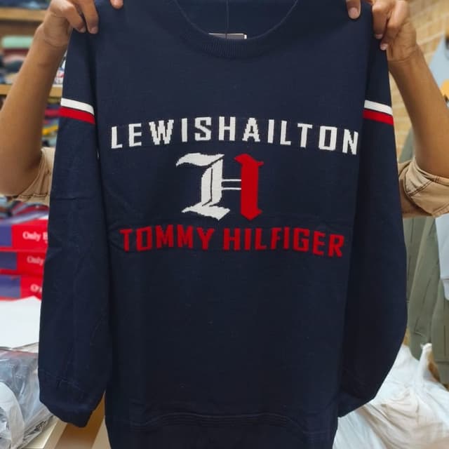 Navy blue, white, and red Sweatshirt