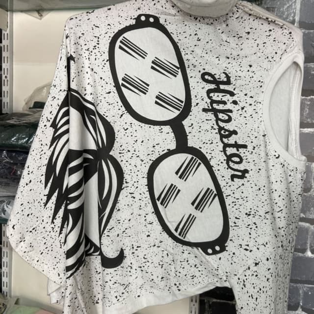 White and Black T-Shirt/Top