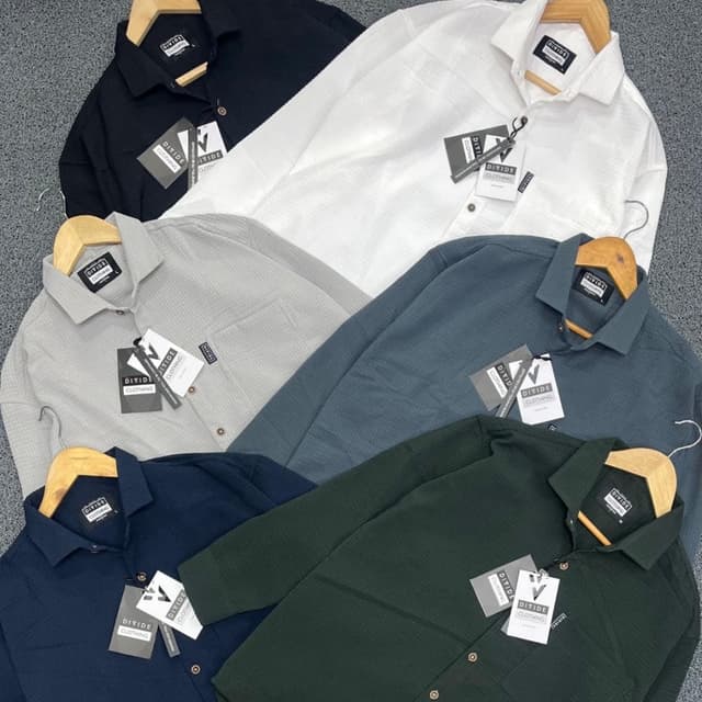 Black, White, Gray, Teal, Navy, and Dark Green Shirt