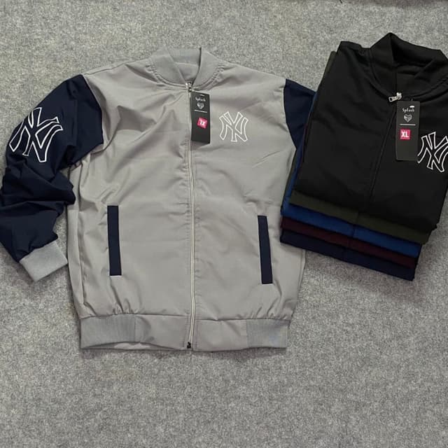 Gray, Navy, White, Black Jacket