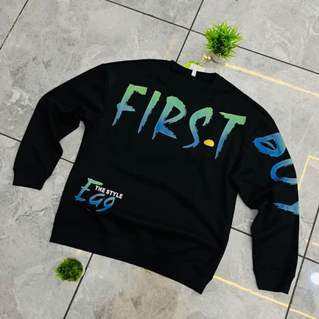 Black with green, blue, and yellow accents Sweatshirt