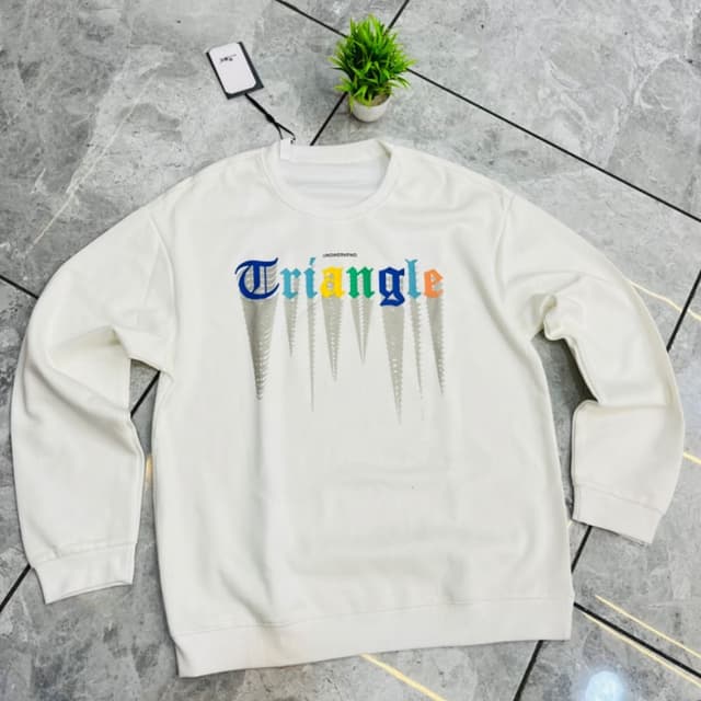 White, with a multicolor graphic Sweatshirt