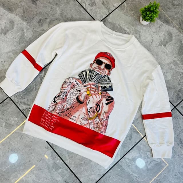 White, Red, Black, Skin Sweatshirt