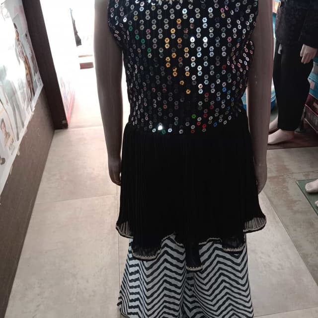 Black, White, Silver Dress