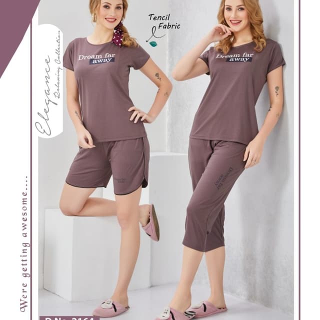 Mauve and Black Loungewear Set
