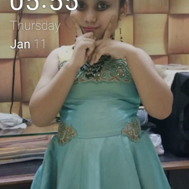 Teal, Gold, Cream, Black Dress