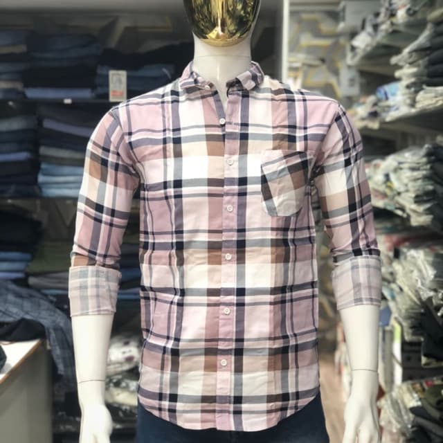 Pink, White, Black, Brown Shirt