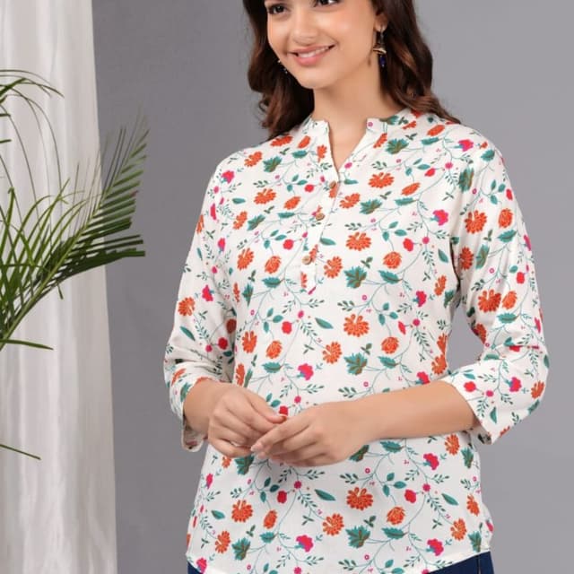 White, Orange, Green, and Red Top