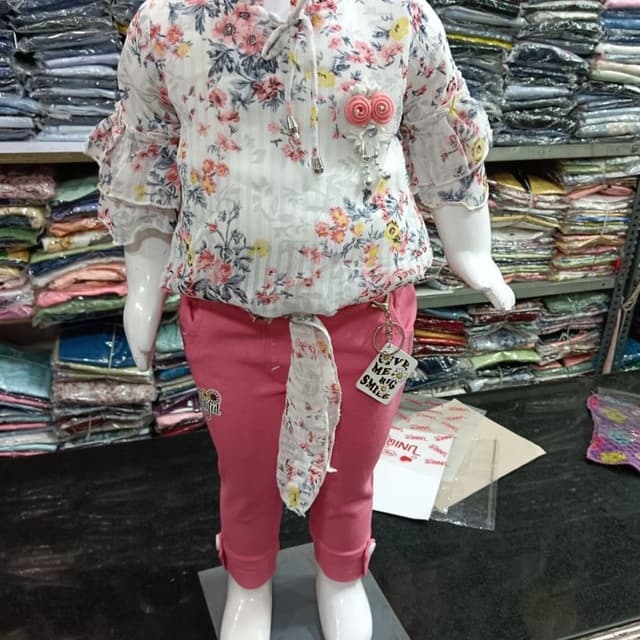 Pink and White with floral prints Outfit