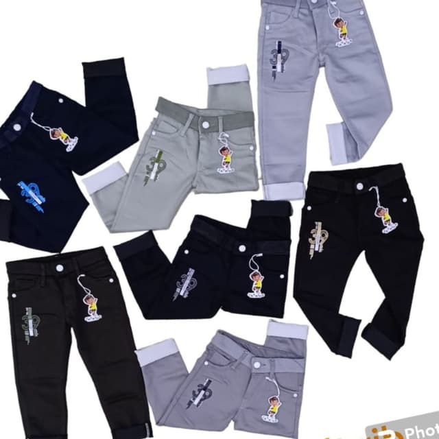 Various shades of Grey, Black, Brown, and Navy Jeans