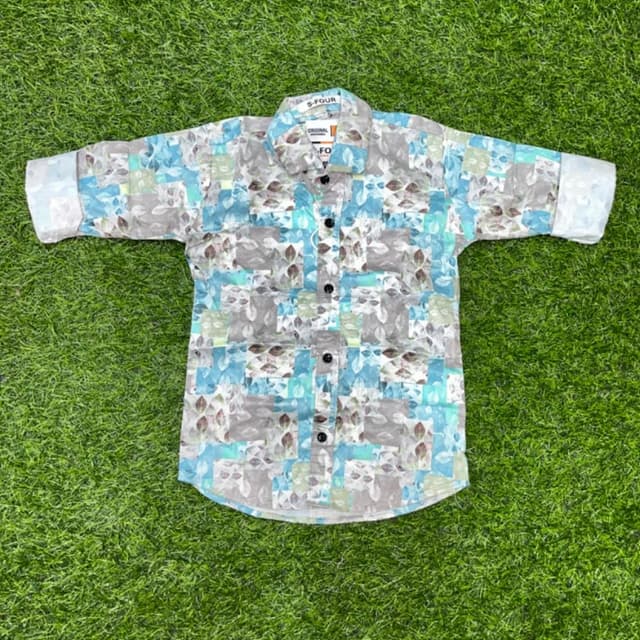 Blue, gray, and white Shirt
