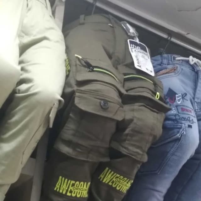 Olive Green, Black, Yellow Pants