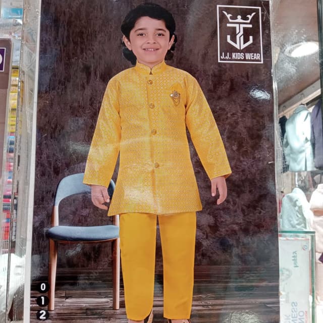Yellow Sherwani Suit
