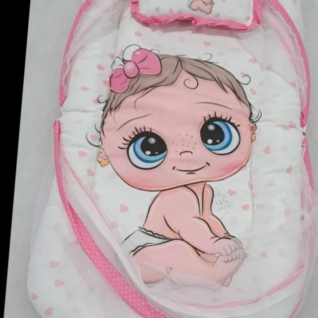 White, Pink Baby Nest/Sleeping Bag